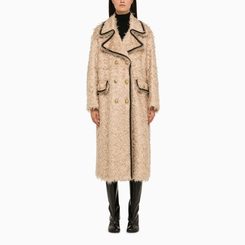 Long beige mohair coat – d.code