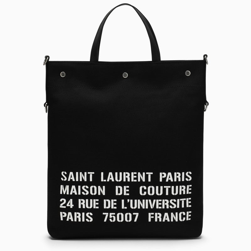 Ysl black 2025 canvas tote bag