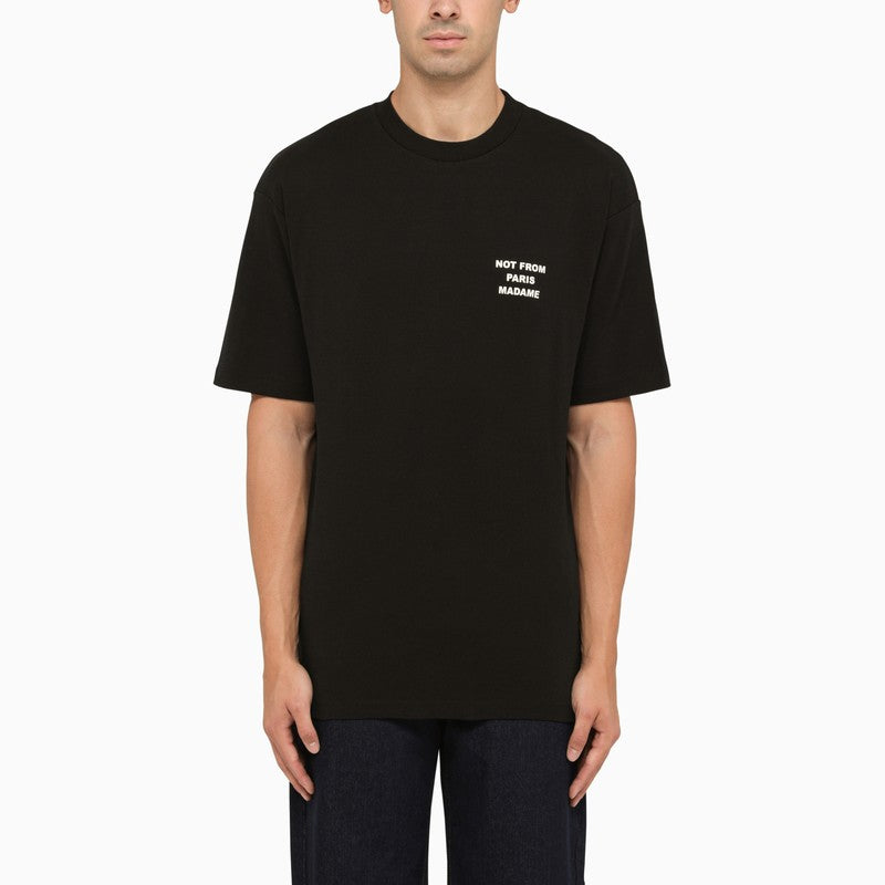 Black cotton crew-neck T-shirt – d.code