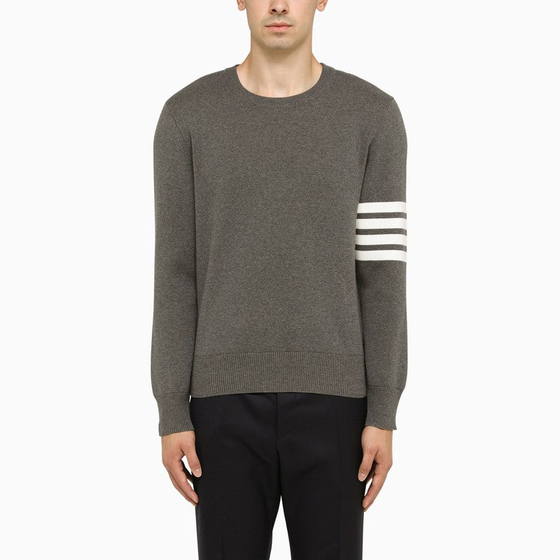 Grey cotton crew-neck sweater – d.code