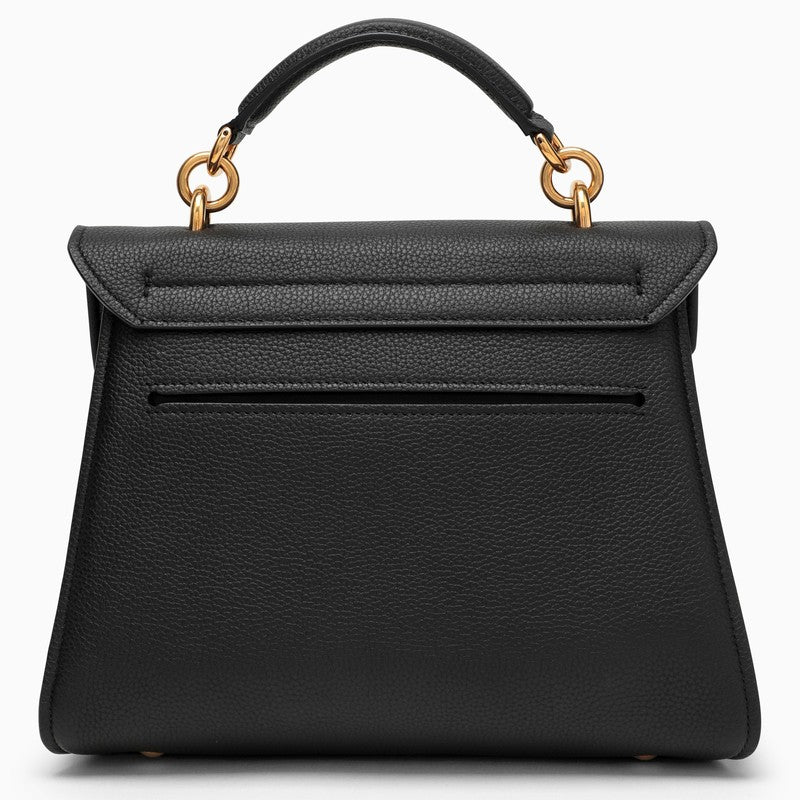 Black leather Gancini handbag