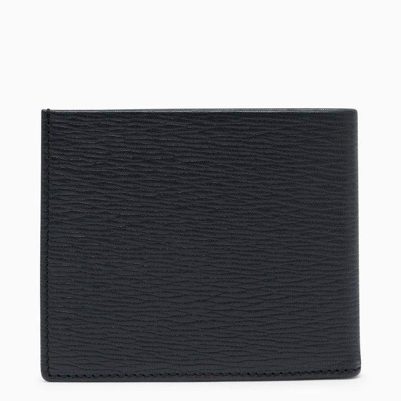 Blu leather wallet with Gancini logo