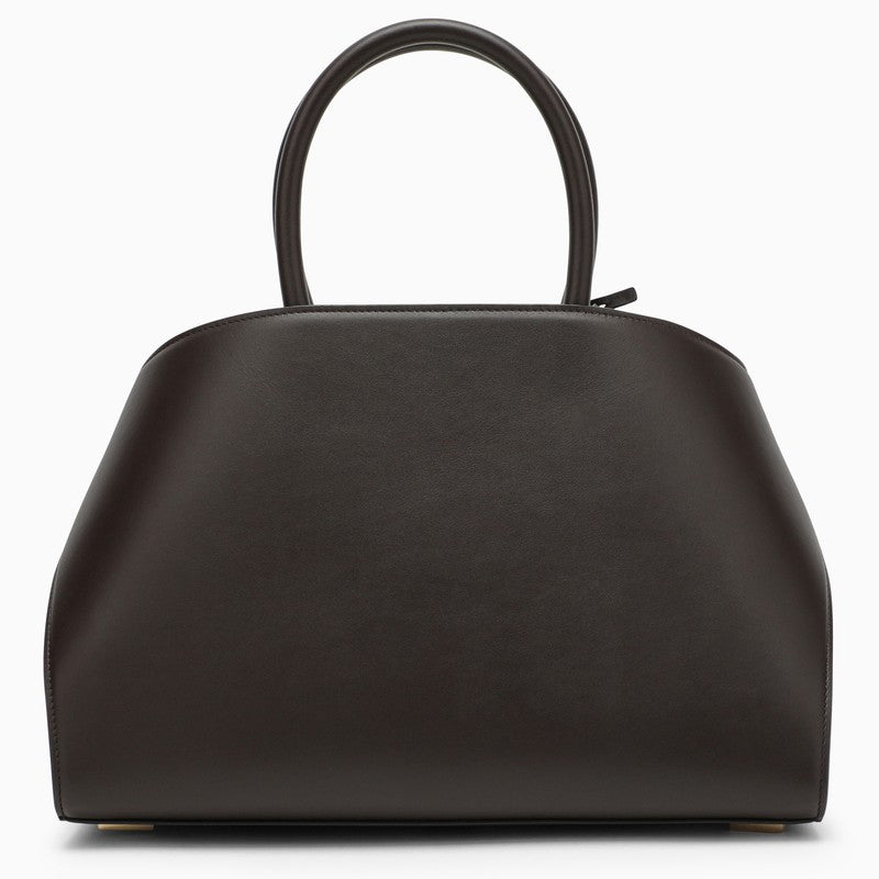 Hug S dark brown/natural leather and fabric handbag