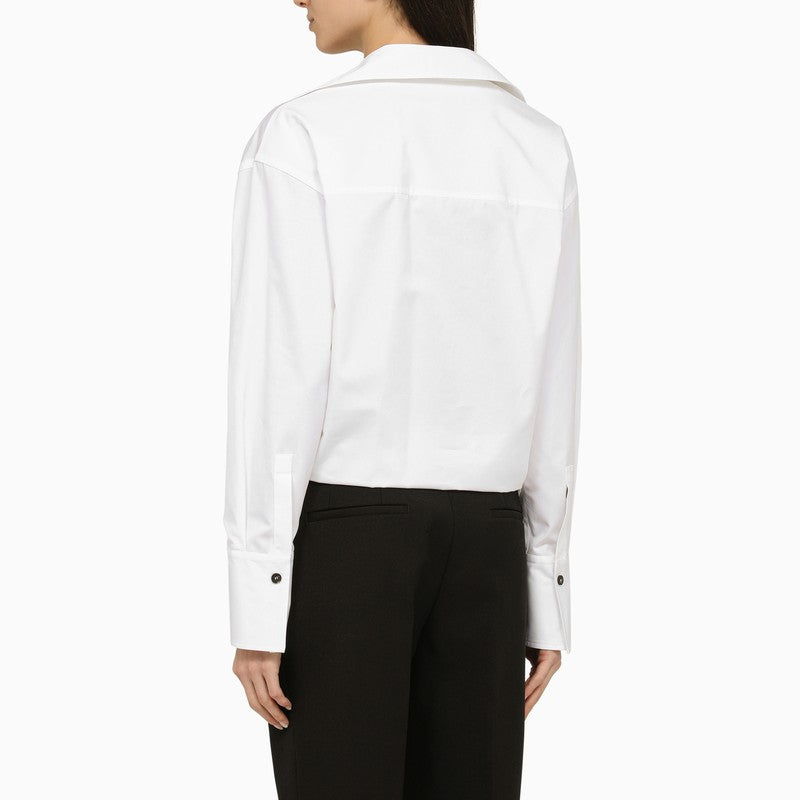 White knotted cotton shirt