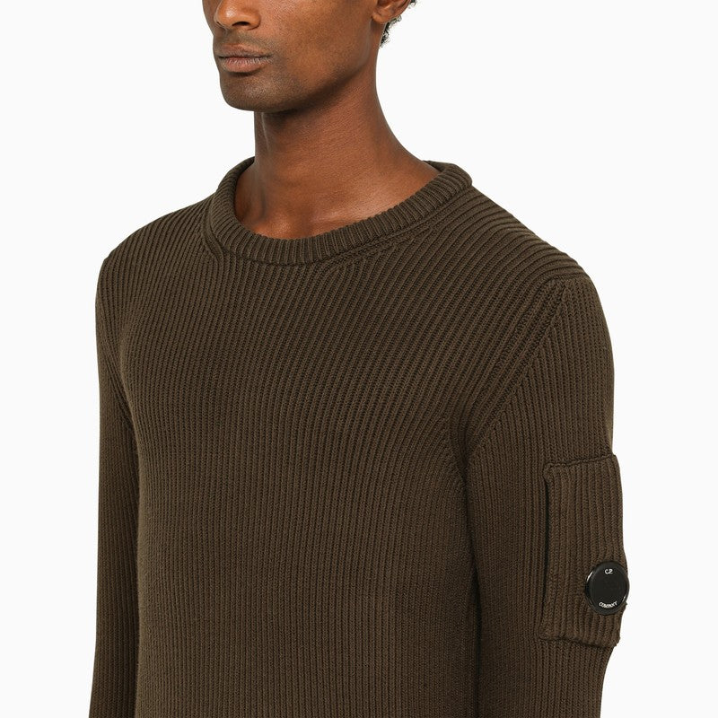 Green ribbed cotton jersey