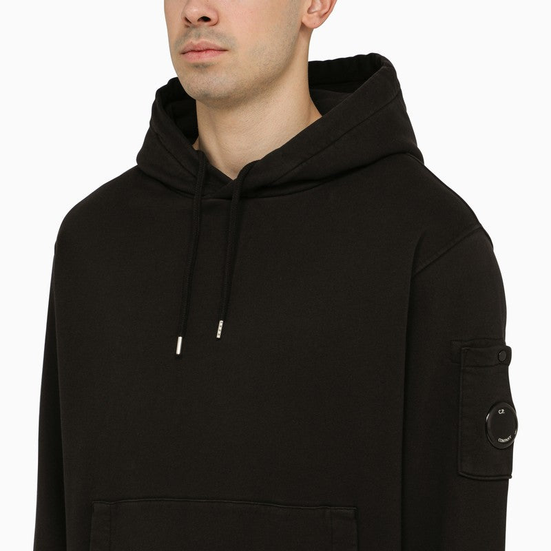 Black hoodie with lens detail