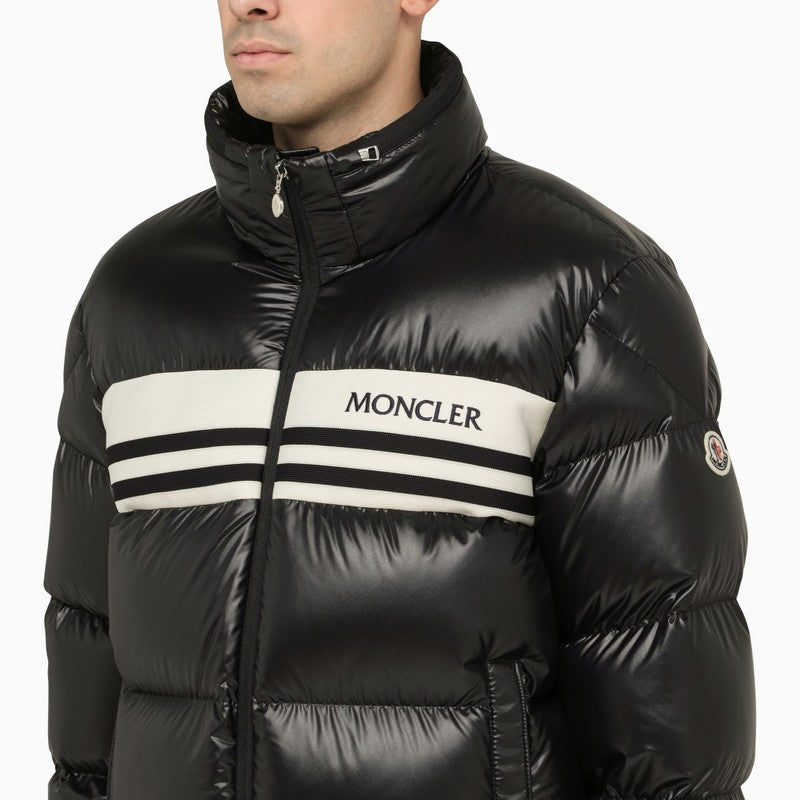 Black/white nylon down jacket