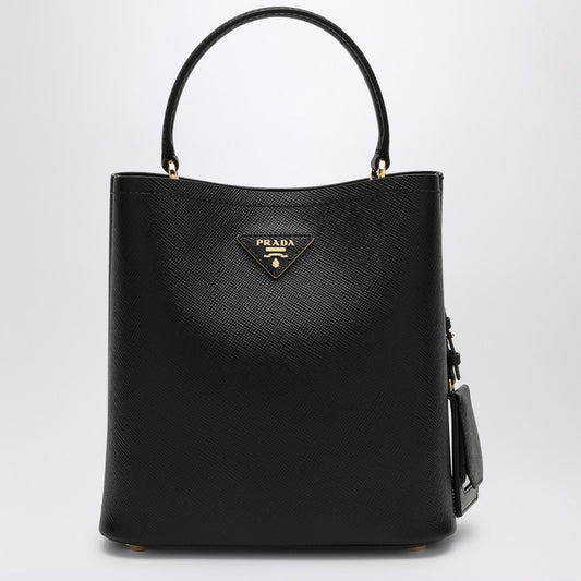 Panier Medium bag in black Saffiano