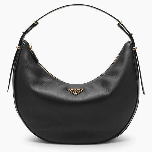 Prada Arqué black large leather shoulder bag