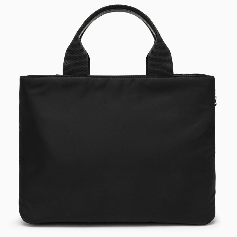 Black medium shoulder bag in Re-Nylon
