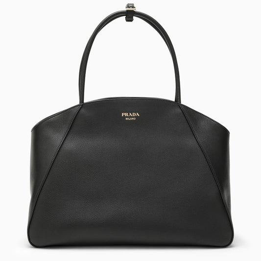 Black leather large handbag