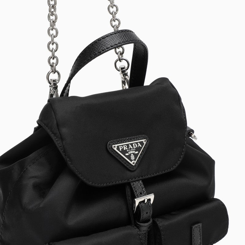Black mini logoed backpack