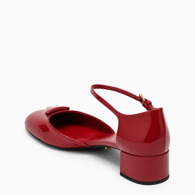 Red patent leather Mary Jane