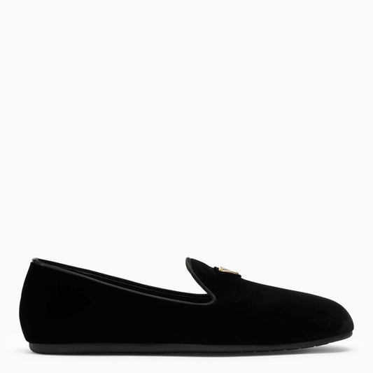 Black velvet loafer