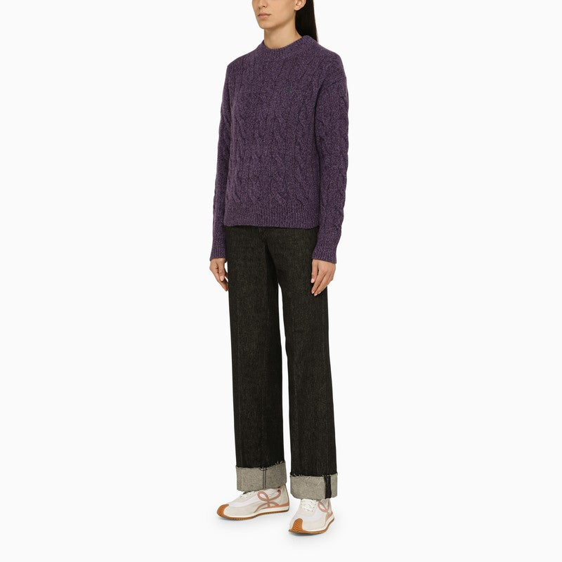 Purple wool crew-neck jumper