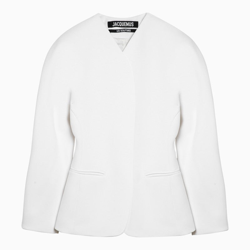 Ovalo single-breasted white jacket