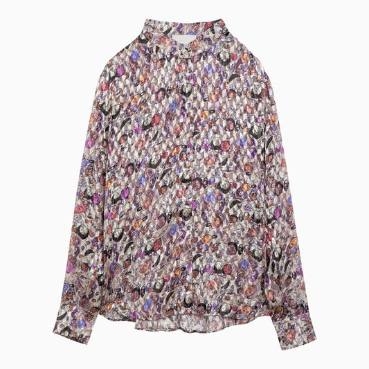 Shirt with multicoloured print