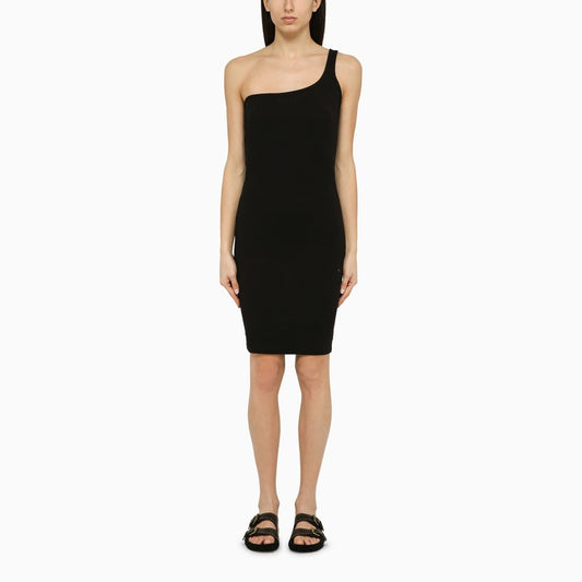 Black one-shoulder cotton dress