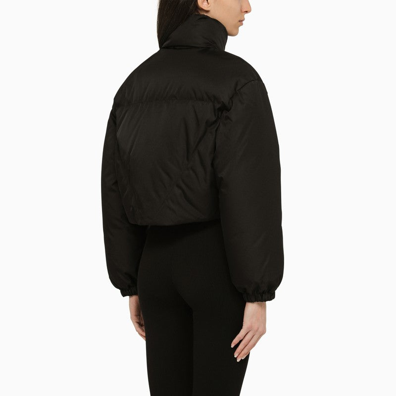 Black Re-nylon down jacket with logo