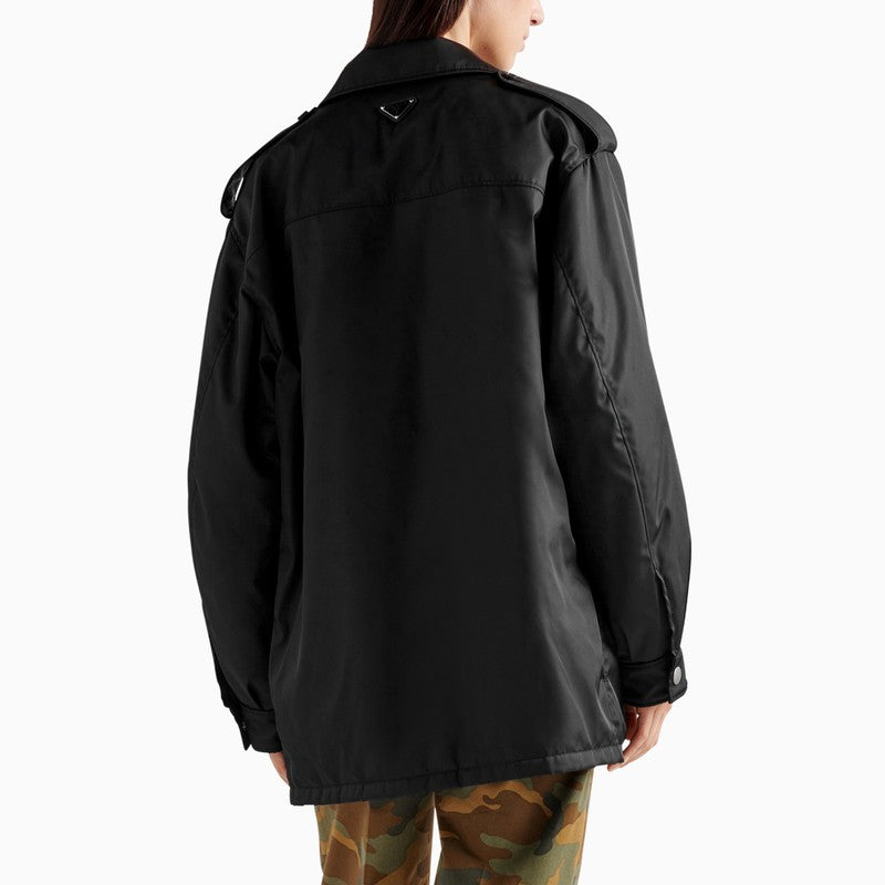 Black Re-nylon raincoat