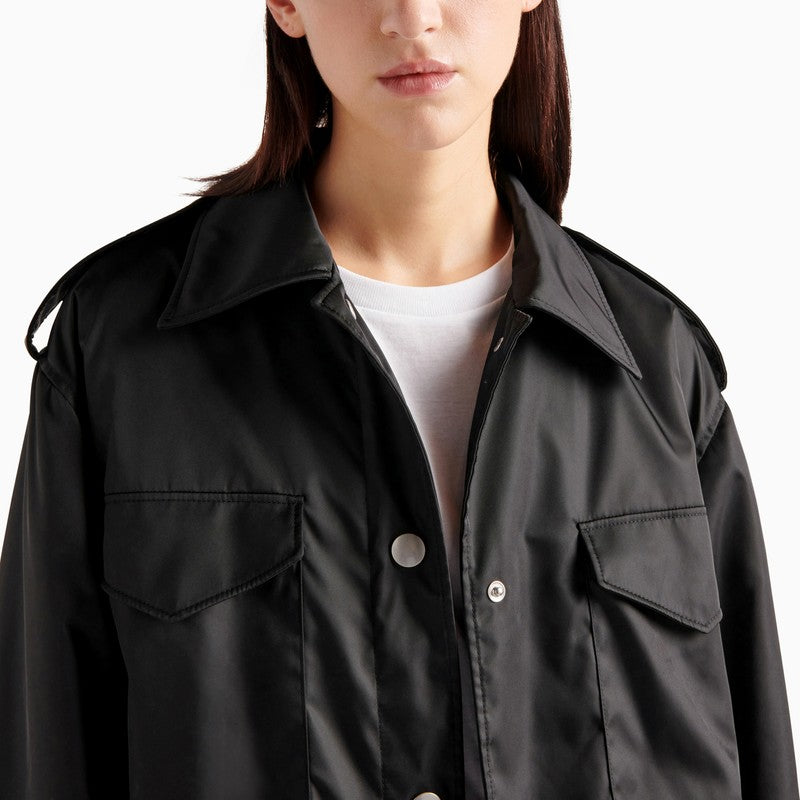 Black Re-nylon raincoat