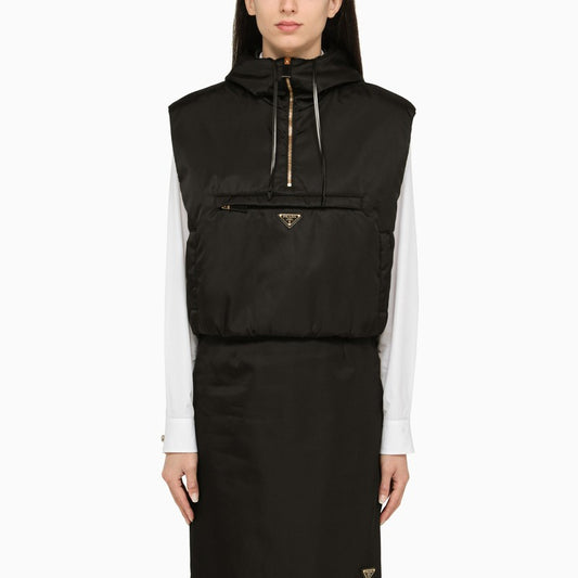 Black Re-Nylon waistcoat