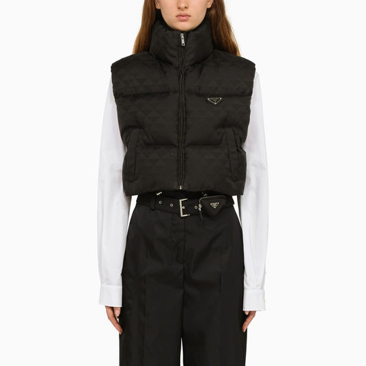 Black padded Re-Nylon waistcoat