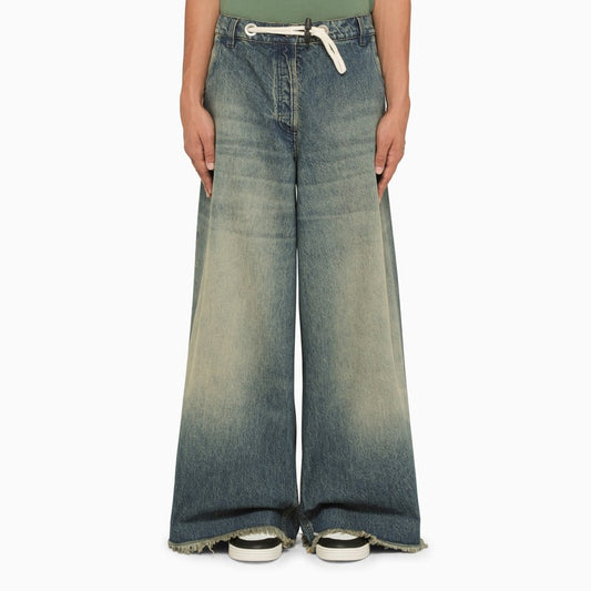 Loose and washed denim jeans