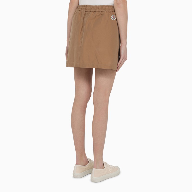 Sand-colored cotton-blend miniskirt