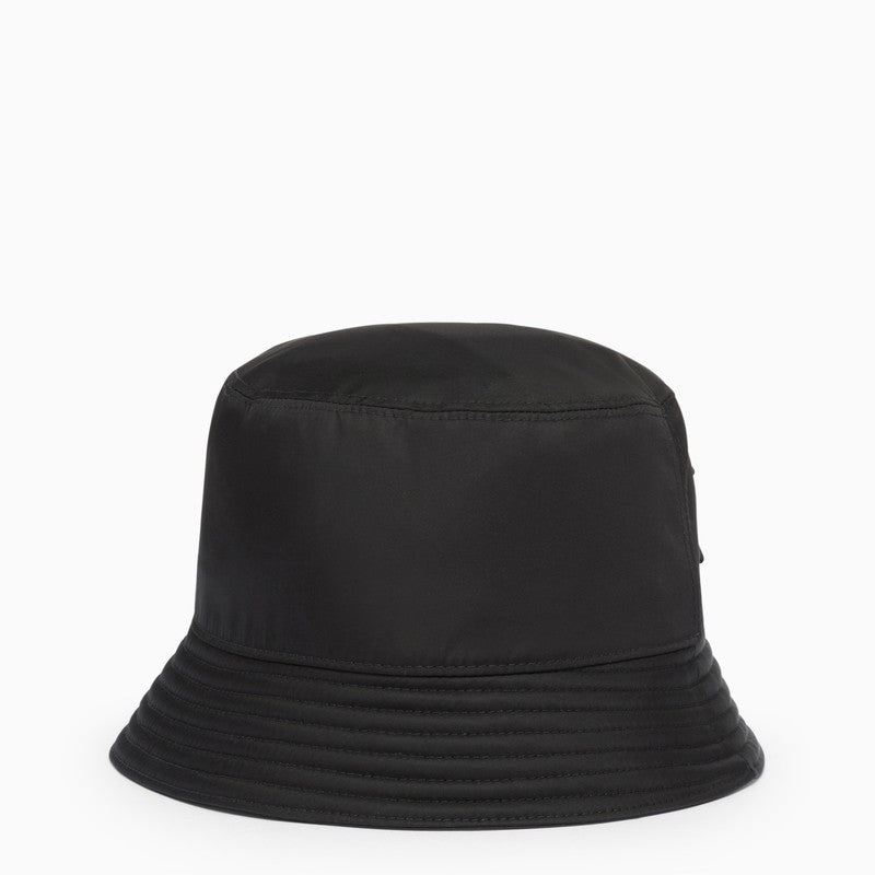 Black Re-nylon visor cap with logo