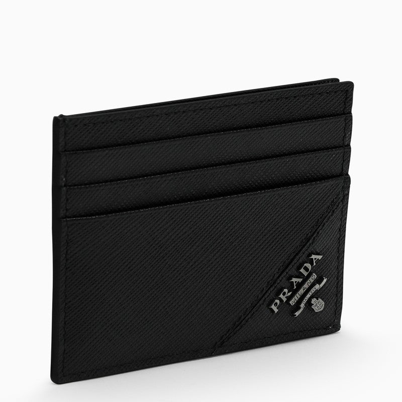 Black/silver Saffiano leather wallet