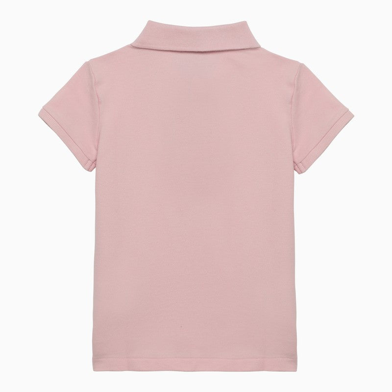 Pink cotton polo shirt with logo