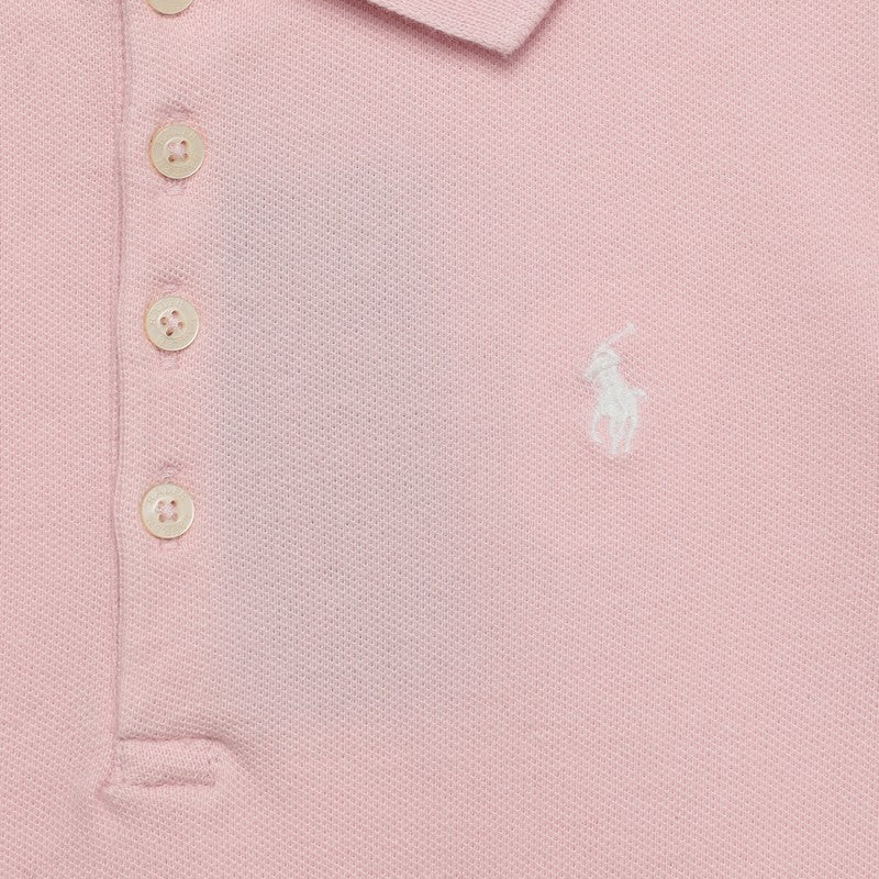 Pink cotton polo shirt with logo