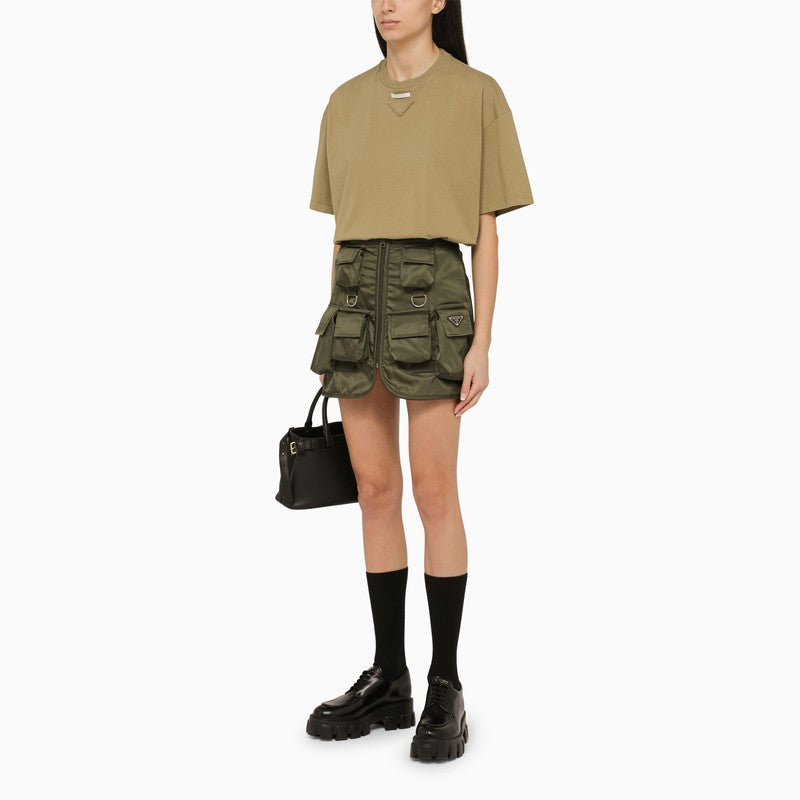 Olive green T-shirt in cotton jersey
