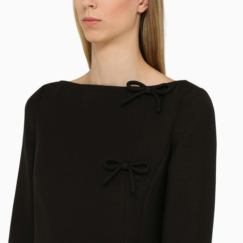 Black midi dress with bows