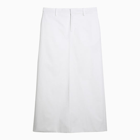 White cotton long skirt