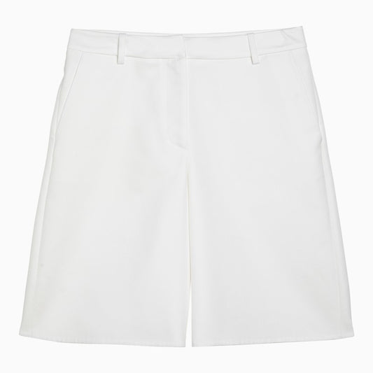 White cotton bermuda shorts