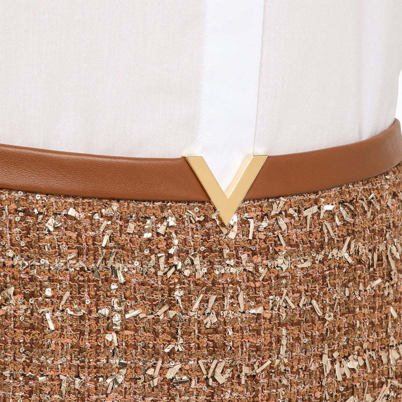 V Gold brown mini skirt