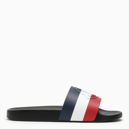 Black Basile slide with tricolour band and logo