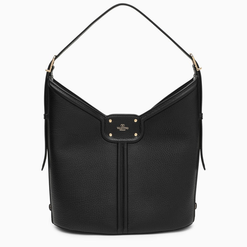 Black small shoulder bag in leather