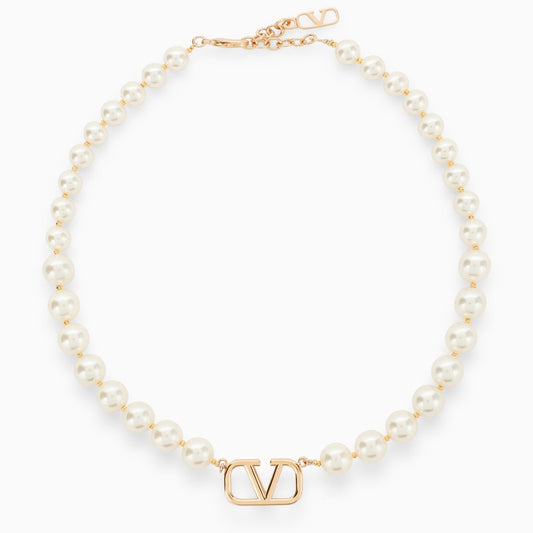 VLogo Signature necklace with pearls