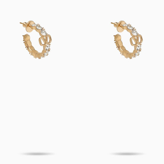 Vlogo Signature gold earrings with crystals