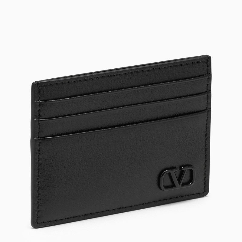 Vlogo black leather card case