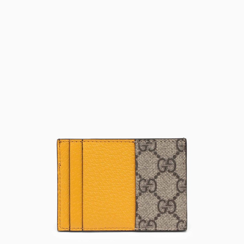 Beige card holder in GG Supreme