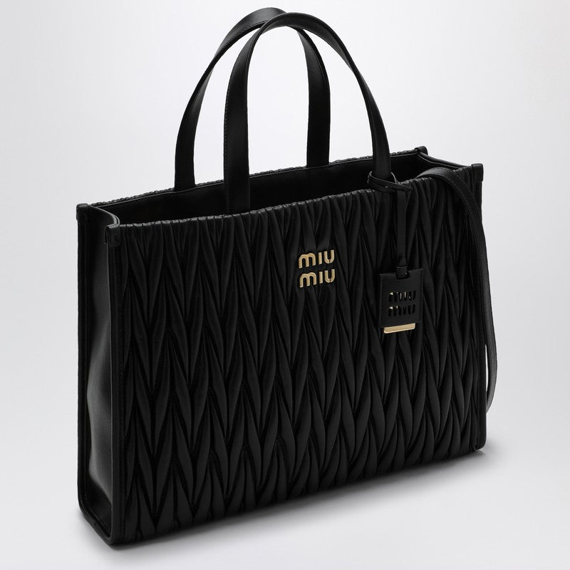 [WOMEN][NEW IN]Black quilted nappa leather shopping bag