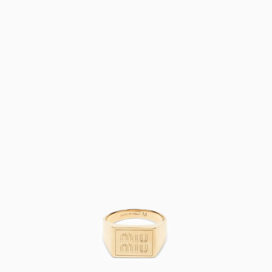 Gold ring with logo