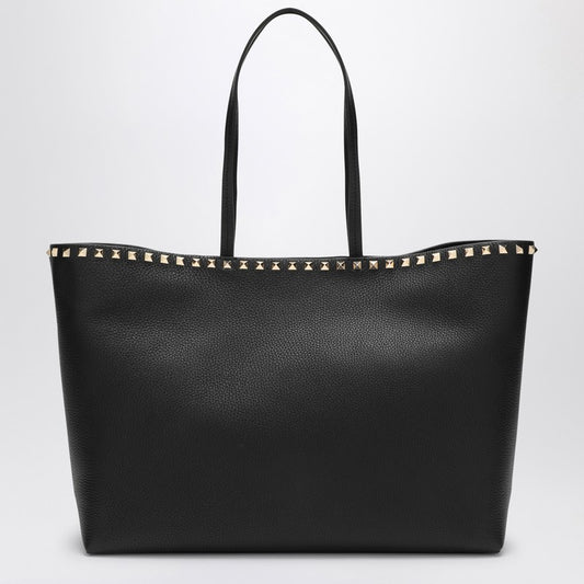 Black studded tote bag