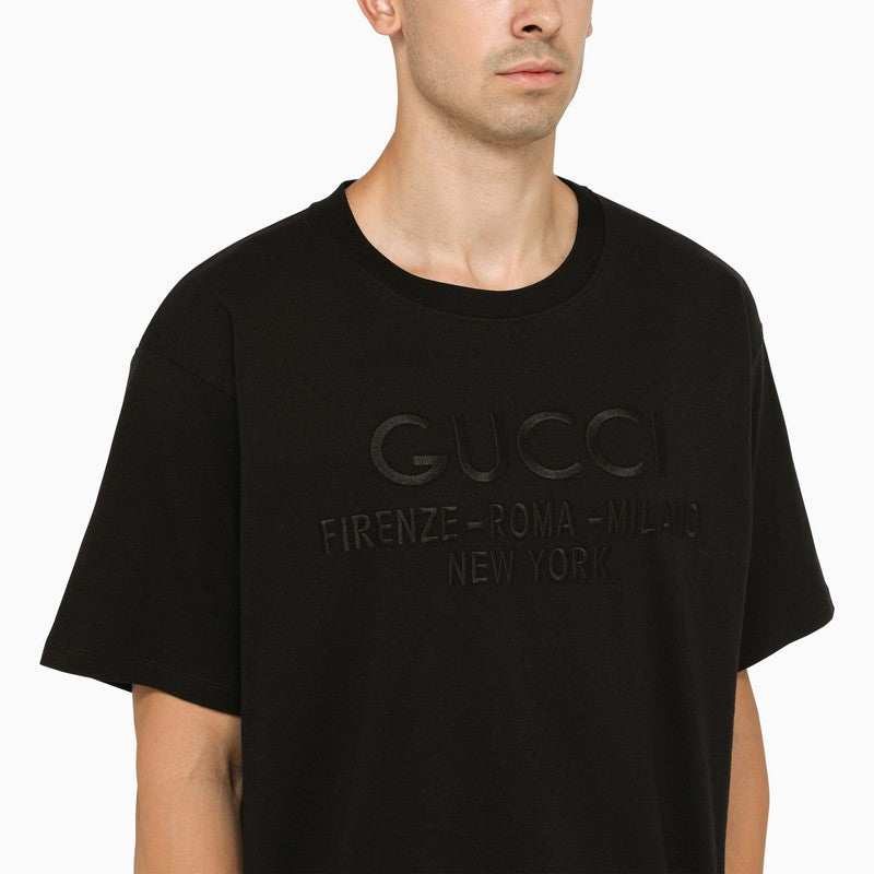 Black oversize T-shirt with logo