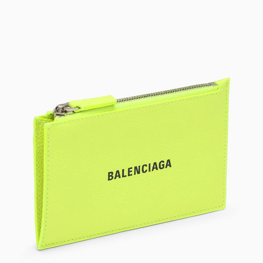 Fluo yellow leather card case