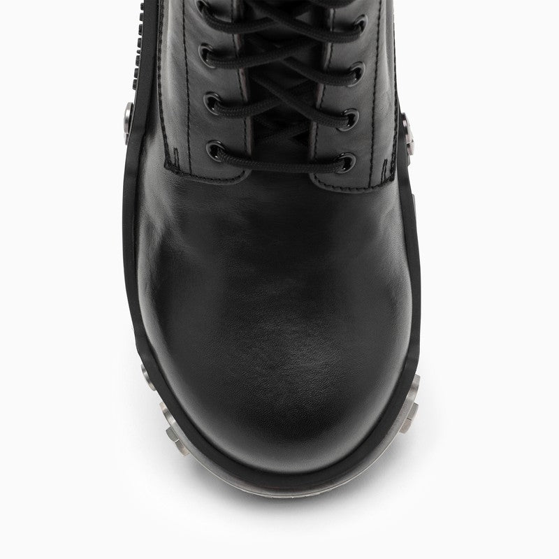 Black leather Bulldozer boot